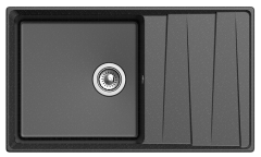 Мойка кухонная GranFest Level GF-LV-860L 860х500 мм, черный, мраморный композит