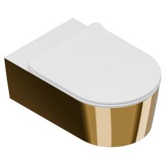 Унитаз подвесной безободковый Flaminia Link 5051/WCGOR, белый/золото (lucido bianco/oro)