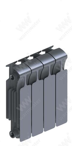 Радиатор биметаллический Rifar Monolit Ventil 350x4 секции, №69VL, серый (титан)