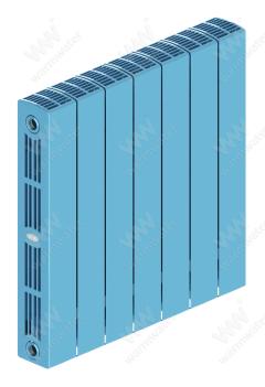 Радиатор биметаллический Rifar SUPReMO Ventil 500x7 секций, №89VR, синий (сапфир)