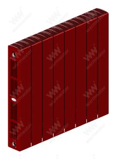 Радиатор биметаллический Rifar SUPReMO Ventil 500x8 секций, №89VR, красный (бордо)