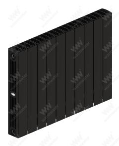 Радиатор биметаллический Rifar SUPReMO Ventil 500x10 секций, №89VR, черный (антрацит)