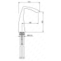 Cмеситель для умывальника Treemme Arche`, высота 180 мм, никель брашированный