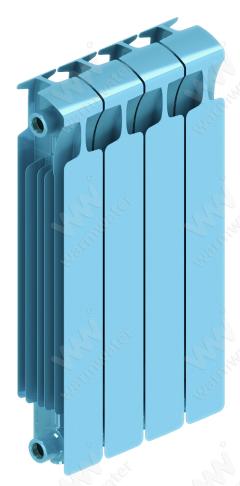 Радиатор биметаллический Rifar Monolit Ventil 500x4 секции, №69VL, синий (сапфир)