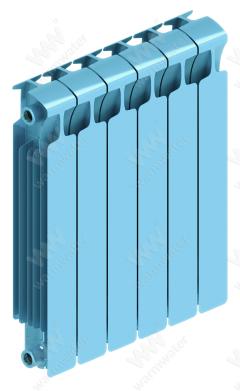 Радиатор биметаллический Rifar Monolit Ventil 500x6 секций, №69VL, синий (сапфир)