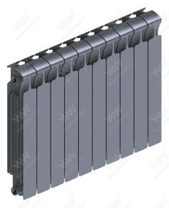 Радиатор биметаллический Rifar Monolit Ventil 500x10 секций, №69VL, серый (титан)