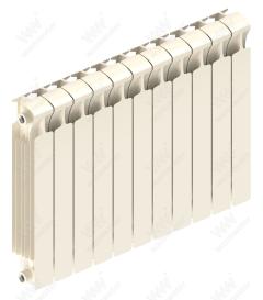 Радиатор биметаллический Rifar Monolit Ventil 500x11 секций, №69VL, жемчужно-белый (айвори)