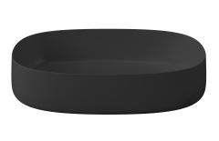 Раковина накладная ArtCeram Сognac Saniglaze 680х350 мм, черный матовый (nero opaco)