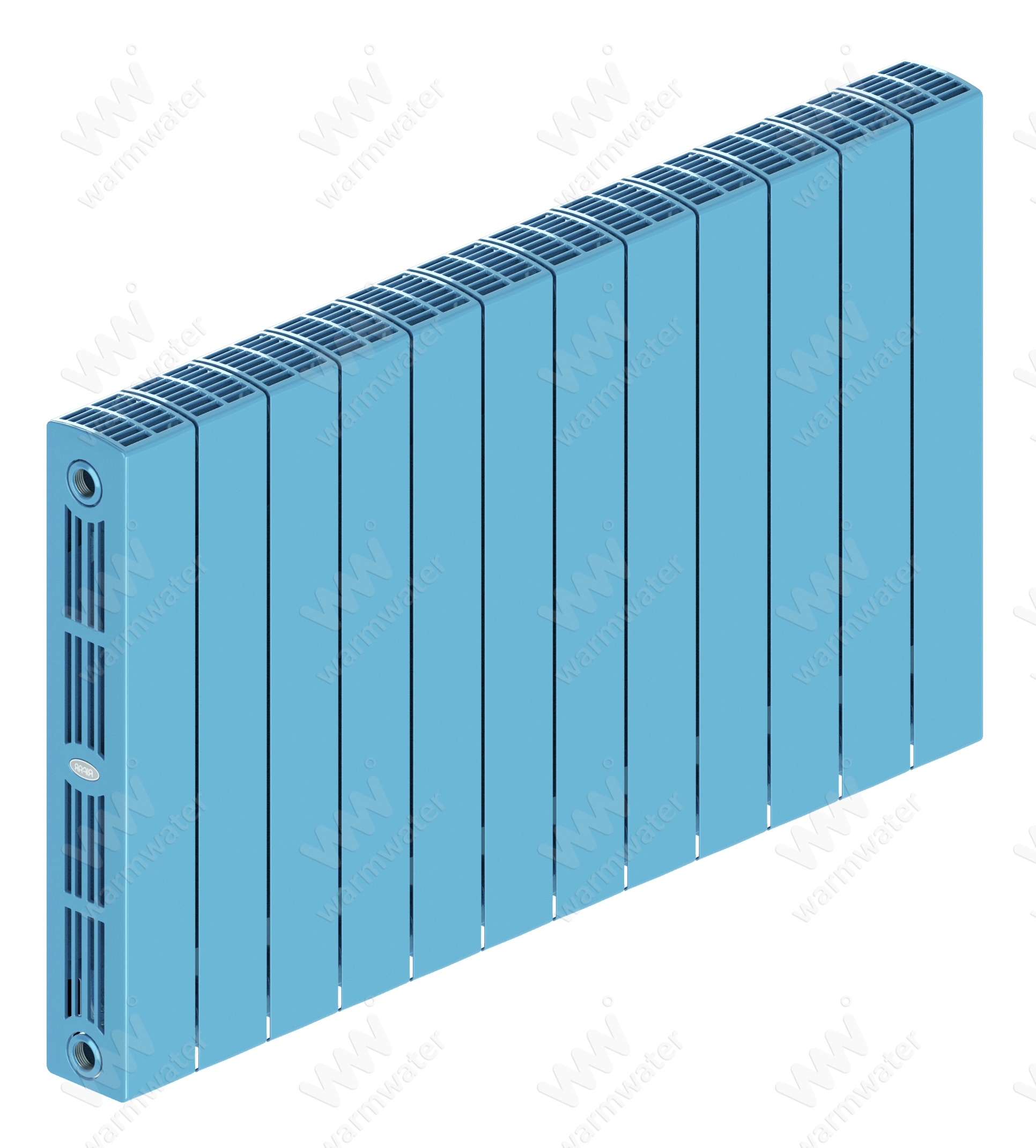 Радиатор биметаллический Rifar SUPReMO Ventil 500x12 секций, №89VR, синий (сапфир)