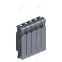 Радиатор биметаллический Rifar Monolit Ventil 350x5 секций, №69VL, серый (титан)