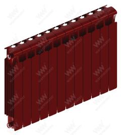 Радиатор биметаллический Rifar Monolit Ventil 500x16 секций, №69VL, красный (бордо)