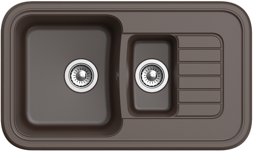 Мойка кухонная Ewigstein Antik 60KF 860х510 мм, шоколад, кварцевый композит