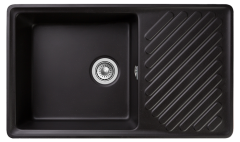Мойка кухонная GranFest Line GF-ZL-53 851х479 мм, черный, кварцевый композит
