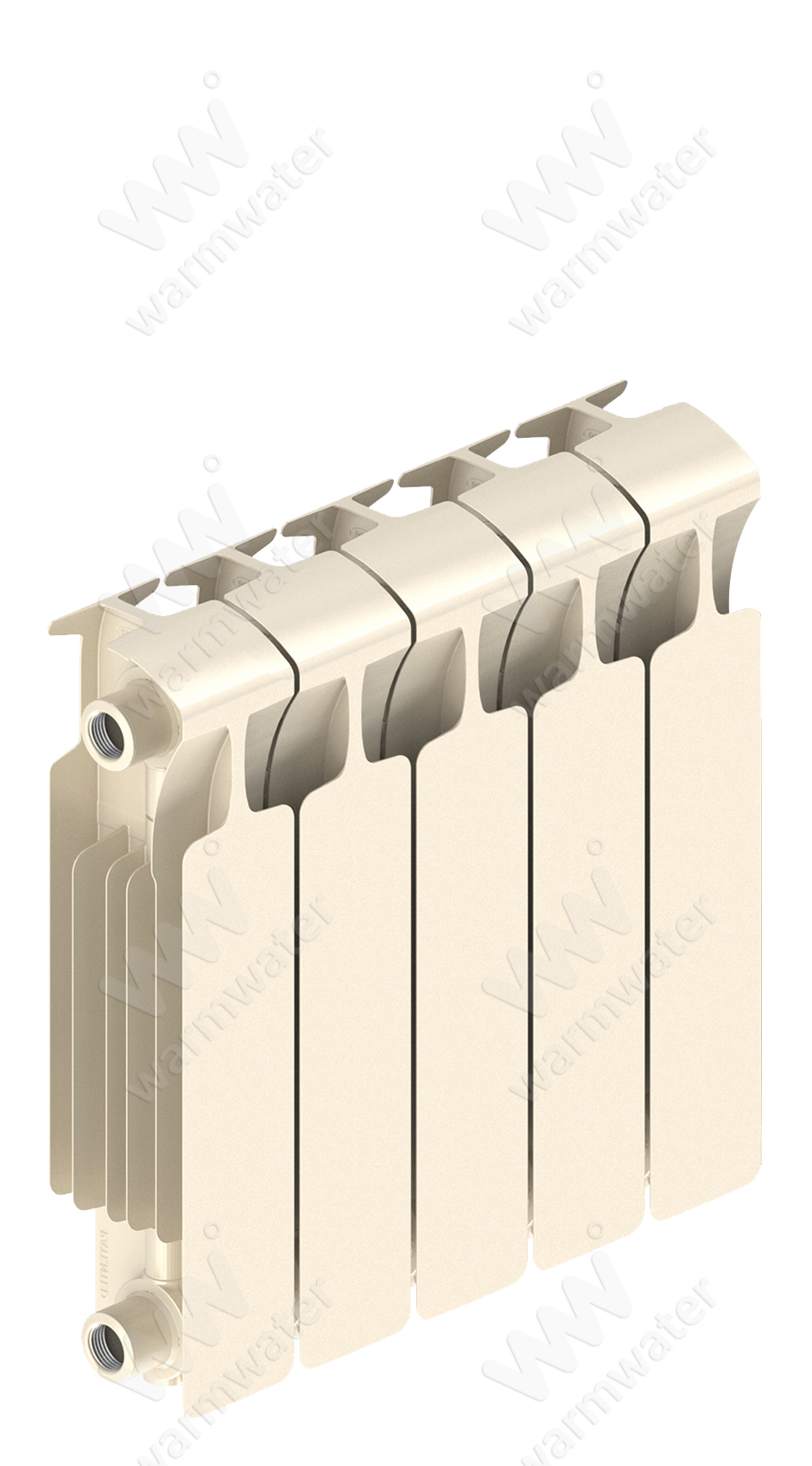 Радиатор биметаллический Rifar Monolit 350x5 секций, жемчужно-белый (айвори)