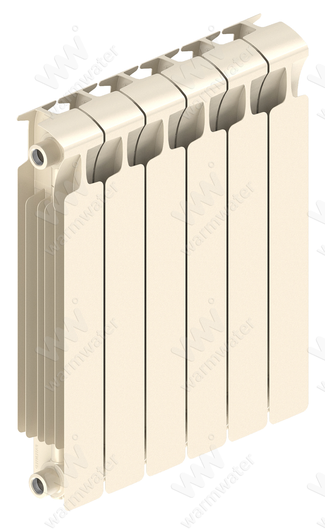 Радиатор биметаллический Rifar Monolit 500x6 секций, жемчужно-белый (айвори)