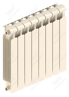Радиатор биметаллический Rifar Monolit 500x8 секций, жемчужно-белый (айвори)