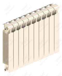 Радиатор биметаллический Rifar Monolit 500x10 секций, жемчужно-белый (айвори)