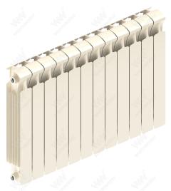 Радиатор биметаллический Rifar Monolit 500x24 секции, жемчужно-белый (айвори)
