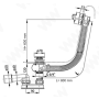 Слив-перелив для ванны с поворотным механизмом Ravak Боуден 800 мм, хром